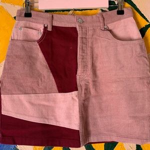 Pink and Maroon Color Block Skirt NEW WITH TAGS